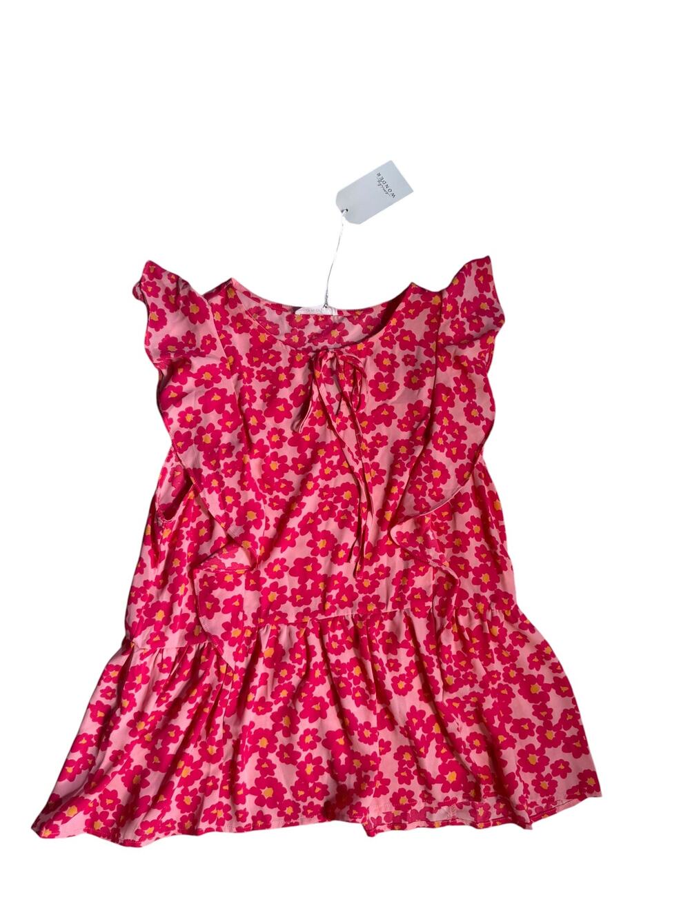 EMILY WONDER Top Blouse Ruffle Peplum Size Medium NWT